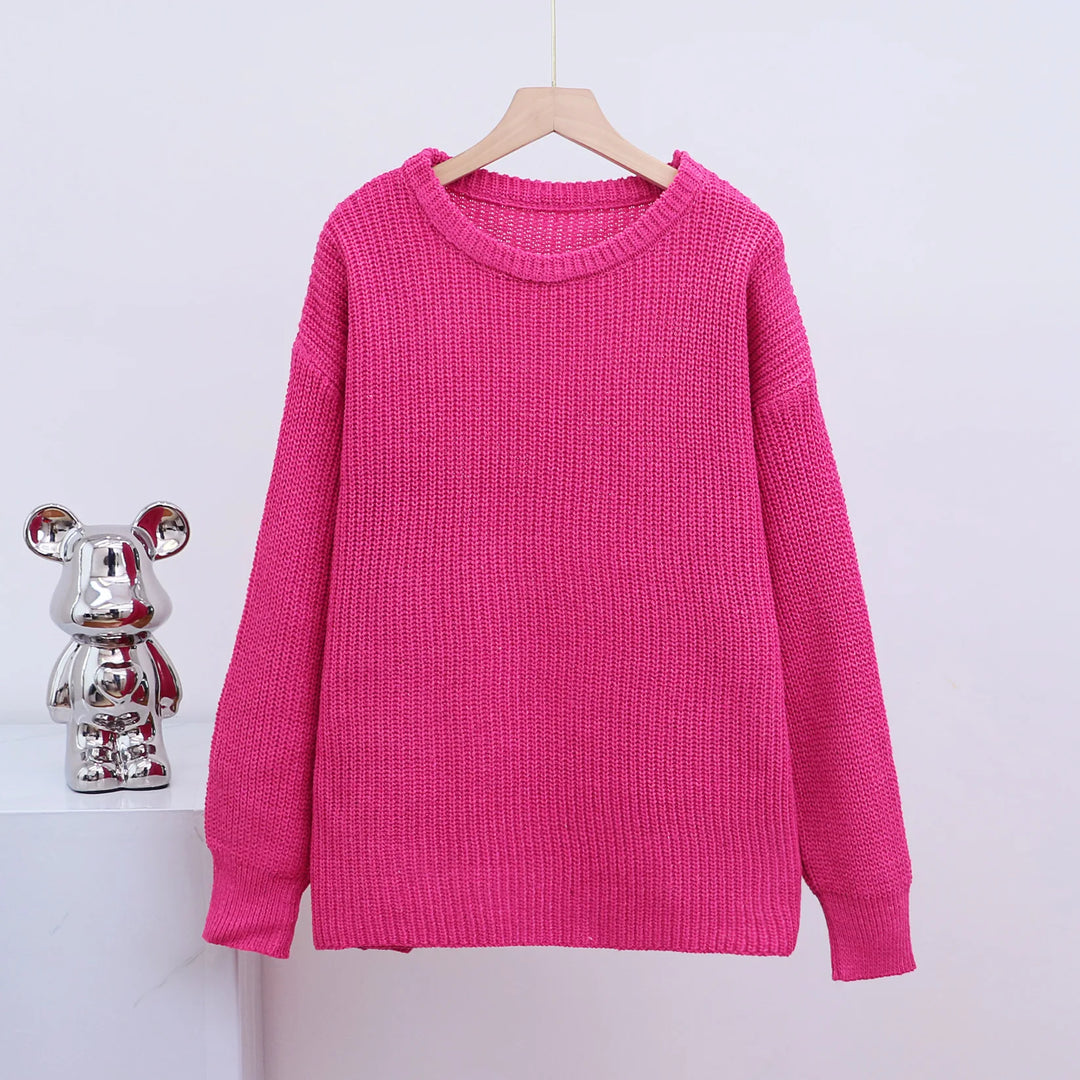 Trixie - Lässiger Strickpullover mit O-Ausschnitt und langen Ärmeln