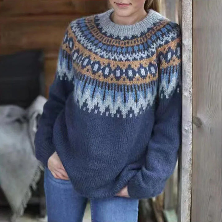 Euna - Vintage-Muster Strickpulli